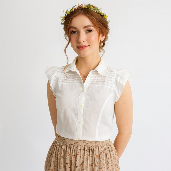 Vero Moda White Button Down Shirt S - Picture 1 of 5